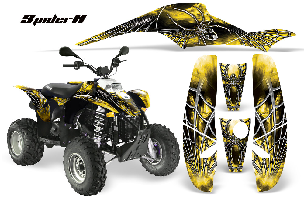 POLARIS Scrambler 500 Trlblazer 350 Graphics Kit SpiderX Yellow